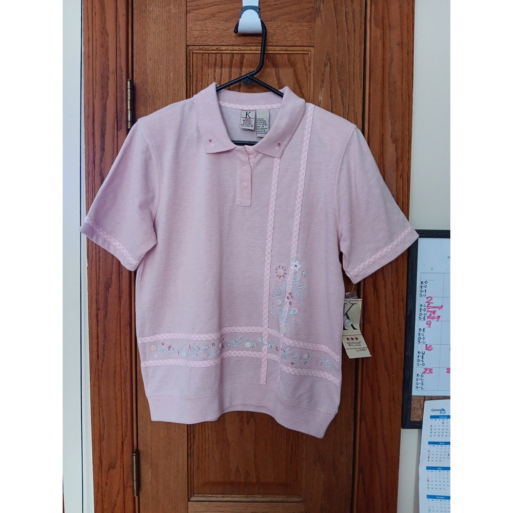 VTG Women's K Wear Koret Golf Polo Shirt  Sz Med. NEW Pink